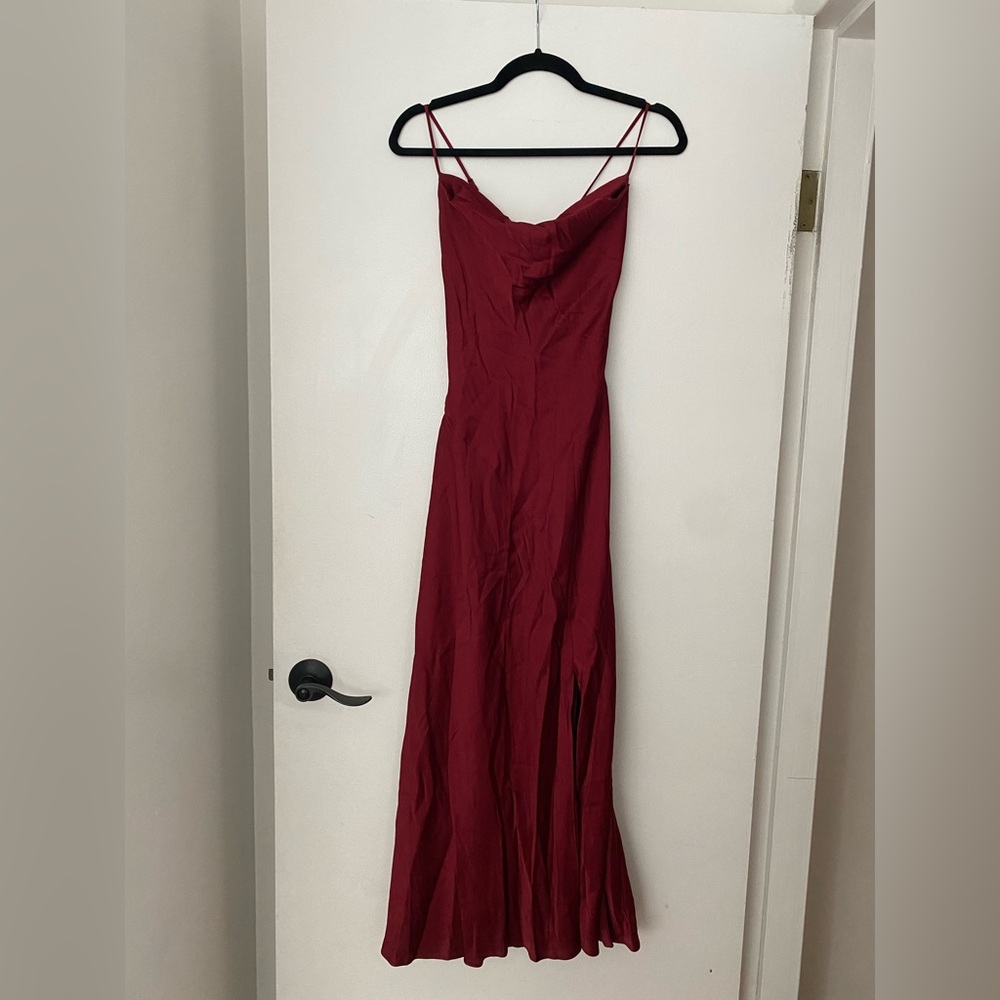 Ever New - Wine Red Silky Maxi Dress